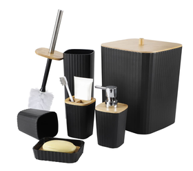 Bathroom Set with Wooden Finish - 6 Piece | Shop Today. Get it Tomorrow ...