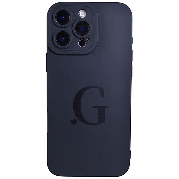 Phone Case with Initial G and Pro Cam Compatible with Iphone 16 Pro Max - Black