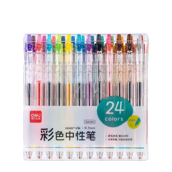 Deli Colour Gel Pen Set 12 colours 0.5mm Tip