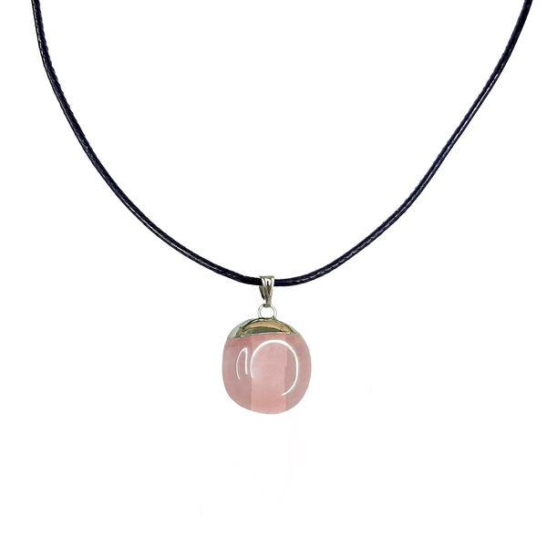 Earth Stone Collection - Polished Rose Quartz Stone Necklace