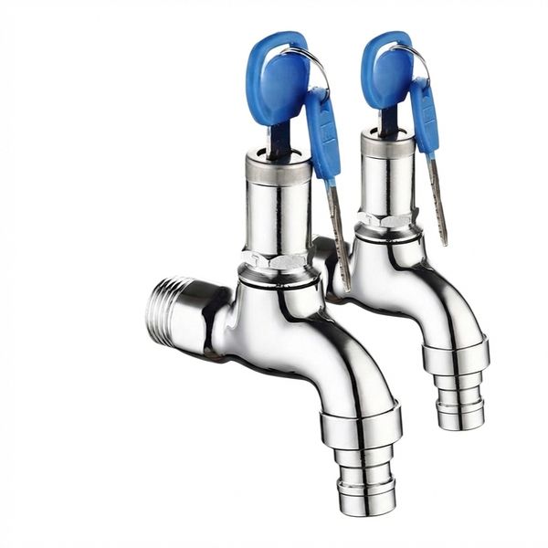 [2-Pack] Anti-Theft Lockable Garden Taps - Key Secured Outdoor Faucets