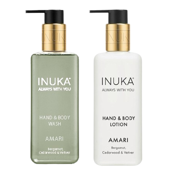 Inuka Luxury Amari 2 x 300ml Hand &amp; Body Wash and Hand &amp; Body Lotion Set