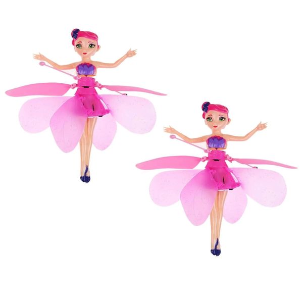 Light Up Flying Fairy Princess Aerocraft - Pink - Set of 2