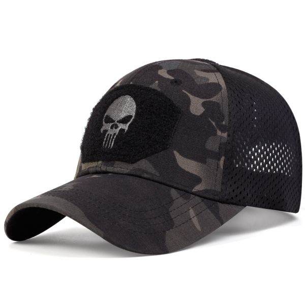 Skull Velcro Baseball Cap Military Outdoor Camouflage Mesh Hat