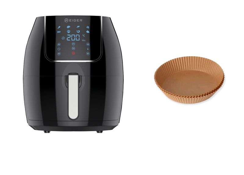 5.5L Eiger Digital Air Fryer 1700W &amp; 100 Paper Liners