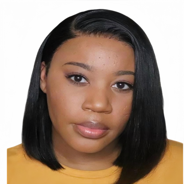 Eligababy 12-inch Straight Wig Full Frontal Human Hair Transparent Lace