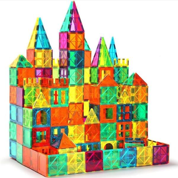 Magnetic Tiles Magnet Building Blocks for Kids Stacking Building Set - 91 Pieces