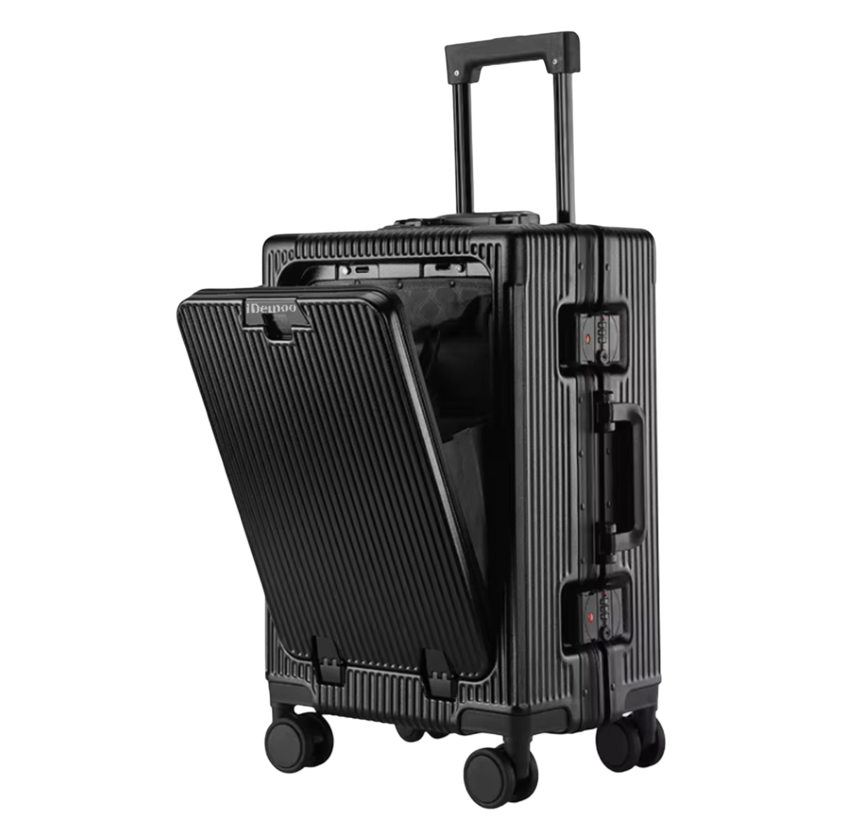 iDemoo AIRBORNE 20 Inch Premium Carry On Luggage Suitcase - Matte BLACK