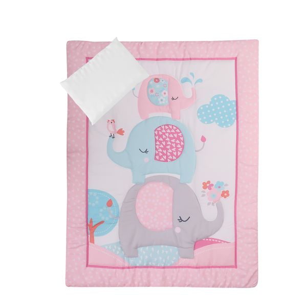 Snuggletime Quilt Set - Pink Elephant - 3-Piece