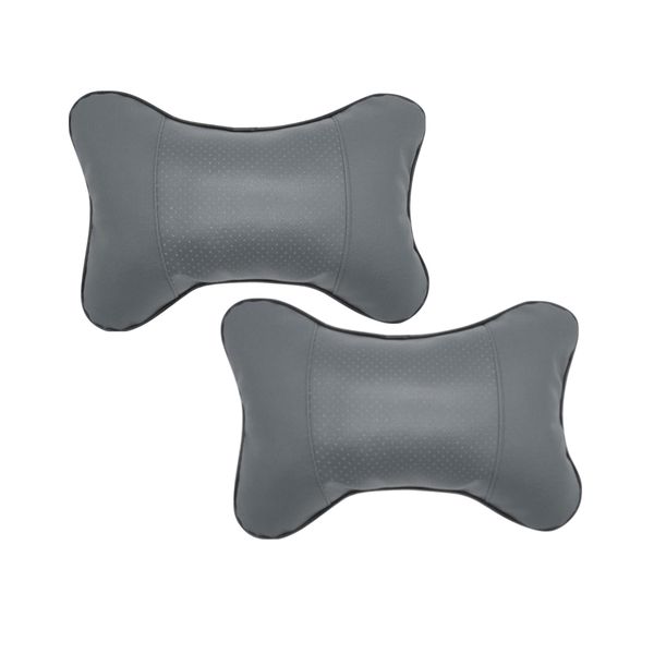 Auto Motor Travel Comfortable Grey Neck Headrest Pillow Set of 2