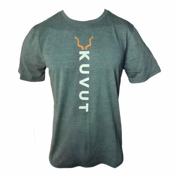 KuVut Minimalist Adventure Green Melange T-Shirt