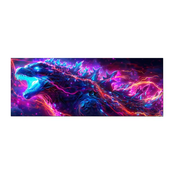 Cyberneon Godzilla by Wikus Schalkwyk Large Desk Pad