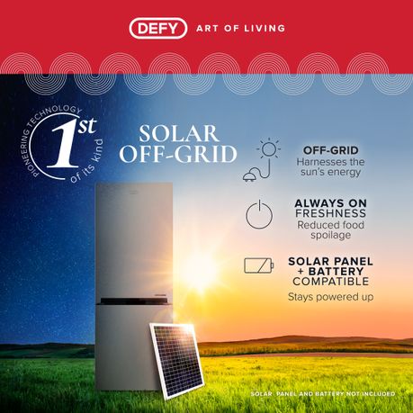Defy 303L Solar Off-Grid Fridge Freezer DAC631S2 - Satin Metallic
