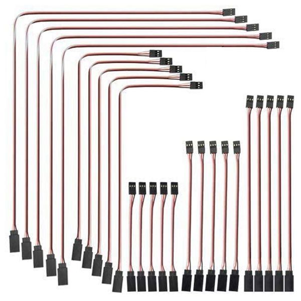 25 Pcs Jr Style Servo Extension Cable Male To Female Plug For Rc Car