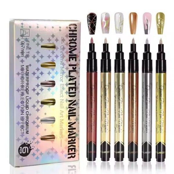 6 Piece Color Set Liquid Acrylic Nail Art Marker