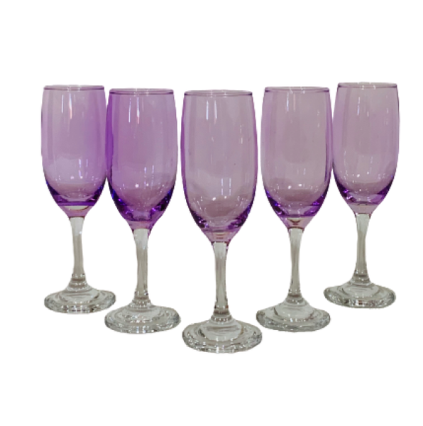Champagne Glasses 190ml 6 Piece Purple