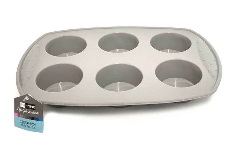 PH Home - Silicone Large Muffin Mould 6.5cm Grey