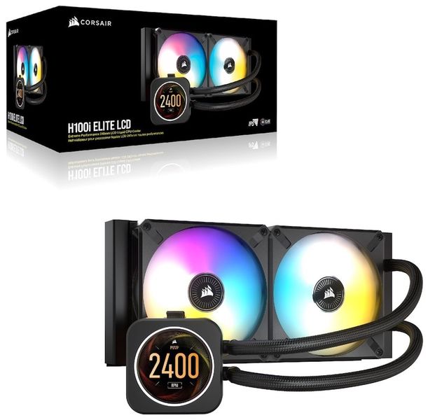 Corsair iCUE H100i ELITE LCD Display Liquid CPU Cooler -