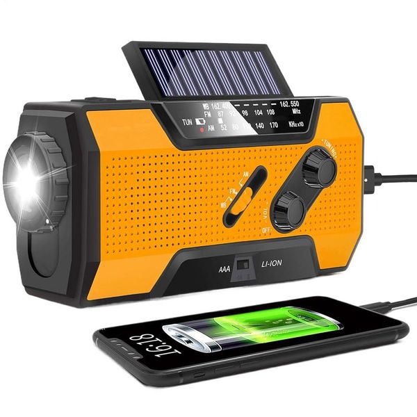 Solar Emergency Radio portable Hand Crank Radio 2000mAh Portable AM/FM NOAA