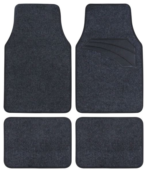 Moto Quip - Universal Car Mat Set Slimline Sport Design 4 piece Black