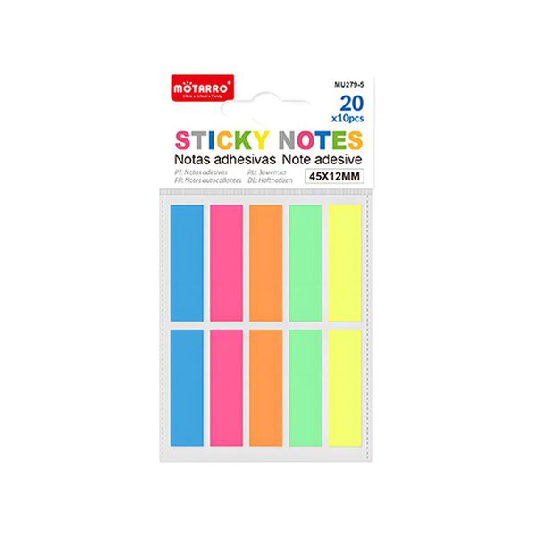 10 Pack 20x10Pcs Different Colors Small Sticky Notes Strips