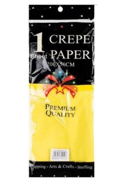 Homeware - Yellow Crepe Paper x 4