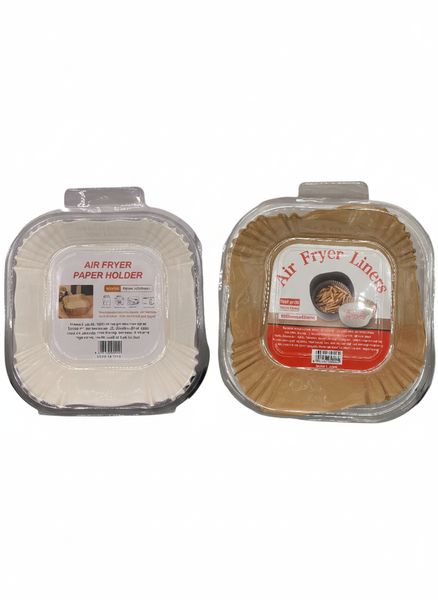Air Fryer Disposable Paper Liners Combo 100-Pack 50 White and 50 Brown