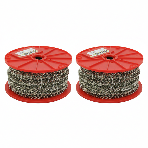 Krafft Nickel Plated Twist Link Chain 3.0mm x 30m Roll - 2 Pack