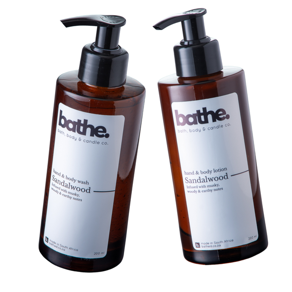 Sandalwood hand + body wash &amp; lotion set