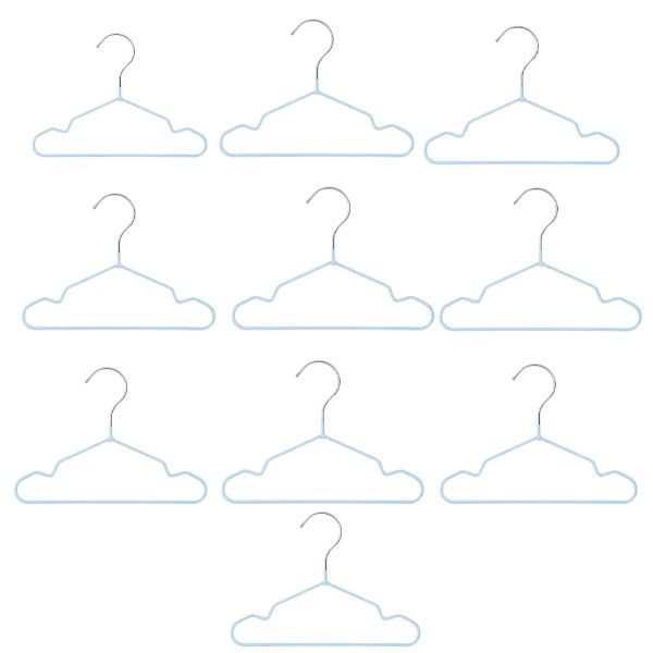 Mini Hangers with Plastic-Dipped Coating - Blue - 10-Pack