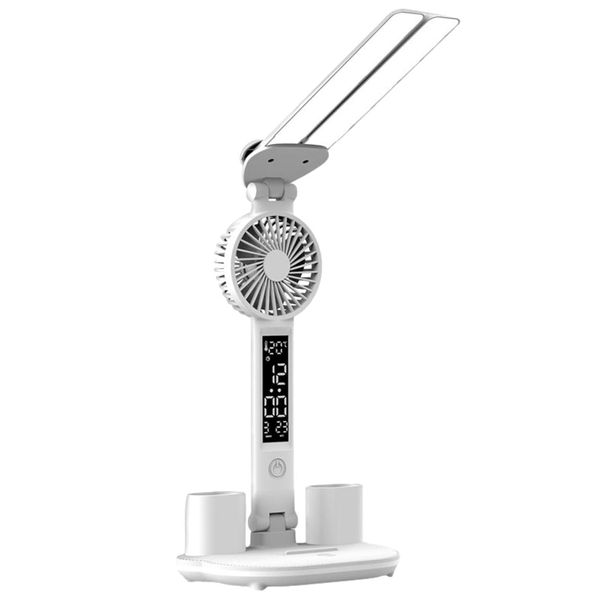 Eye-Care Study Desk Lamp with Touch Dimming, Rechargeable Foldable LED