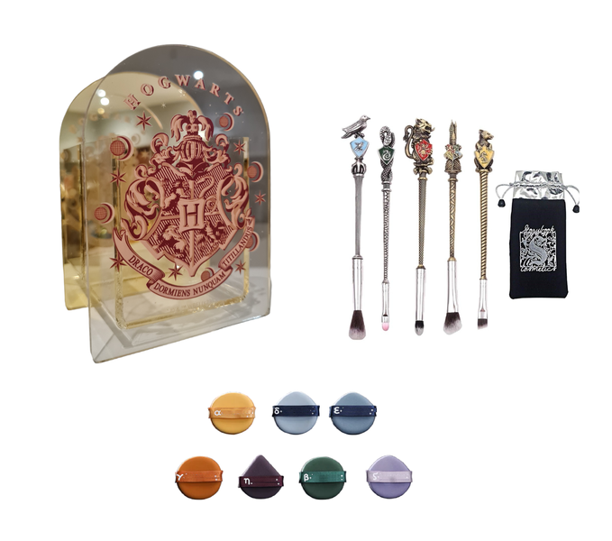 Harry Potter Makeup Brushes with Acrylic Hogwart Multi-Purpose Brush Holder