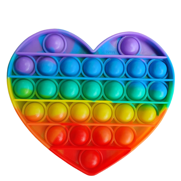 Pop It Fidget Pad - Bubble Popping Sensation (Heart)