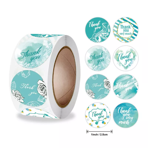Pastel shade multi-design thank you stickers for small businesses