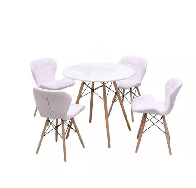 Modern and Minimalist Dining Set (Round Dining Table and 4 Chairs) | Shop Today. Get it Tomorrow ...