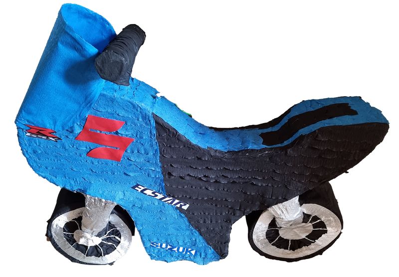 Blue Motorbike Pinata