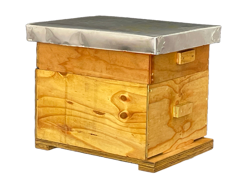 BeeGlow - Langstroth Beehive with wax starter strips &amp; metal sheet roof