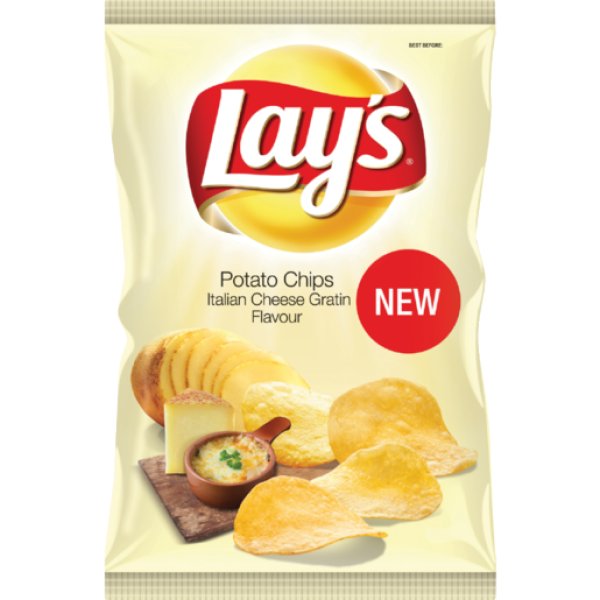 Lays Potato Chips Italian Cheese Gratin - 48 x 36g | Buy Online in ...