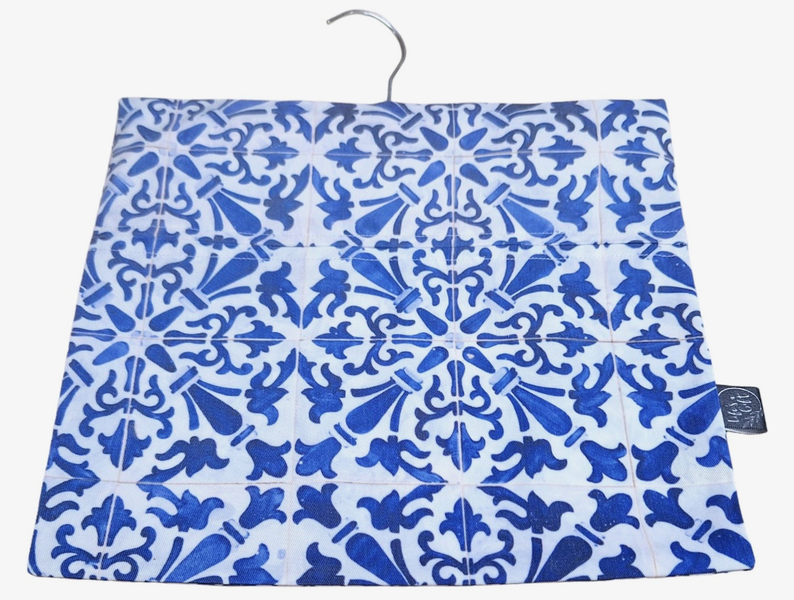 Laundry Peg Bag - Blue and White Mandala Pattern