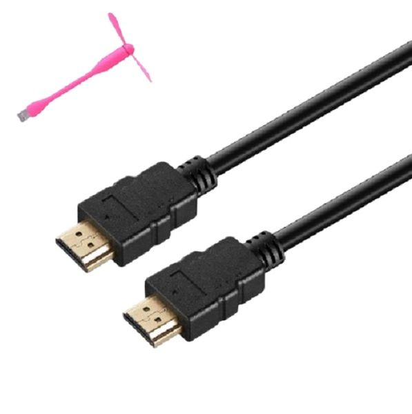 SE-H01 HDMI To HDMI Cable Black 1.5M W/ USB Mini Fan