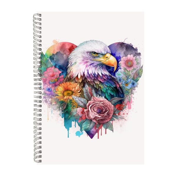 Bald Eagle Watercolor Heart Notebook Animal Gift Idea Notepad Pad 117