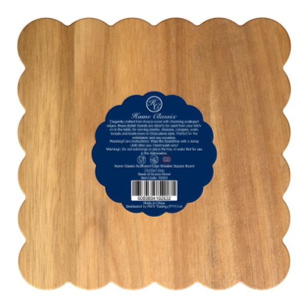 Home Classix Scalloped Edge Wooden Square Board (1 PC)