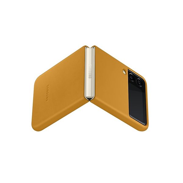 Original Samsung Z Flip3 Leather Cover - Mustard