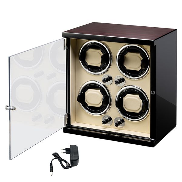 Automatic Watch Winder Electric Rotating Watch Display Box-2 Grids-Black