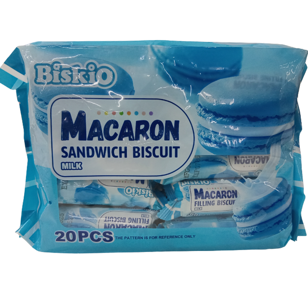 Macaron Sandwich Biscuit - Milk Flavour - Biskio (20pcs)