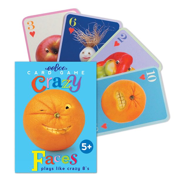 eeBoo Crazy Faces Playing Cards