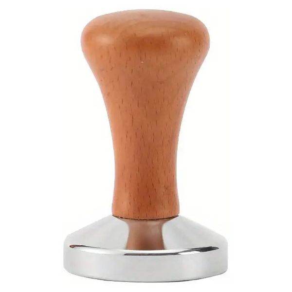 Espresso Coffee Tamper, Flat Base, Wooden Handle