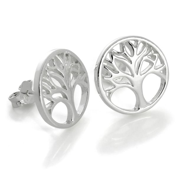 Jewellery Box - Sterling Silver Tree of Life Stud Earrings