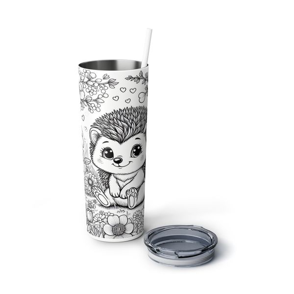 Hedgehog 20oz Black &amp; White Stainless Steel Tumbler