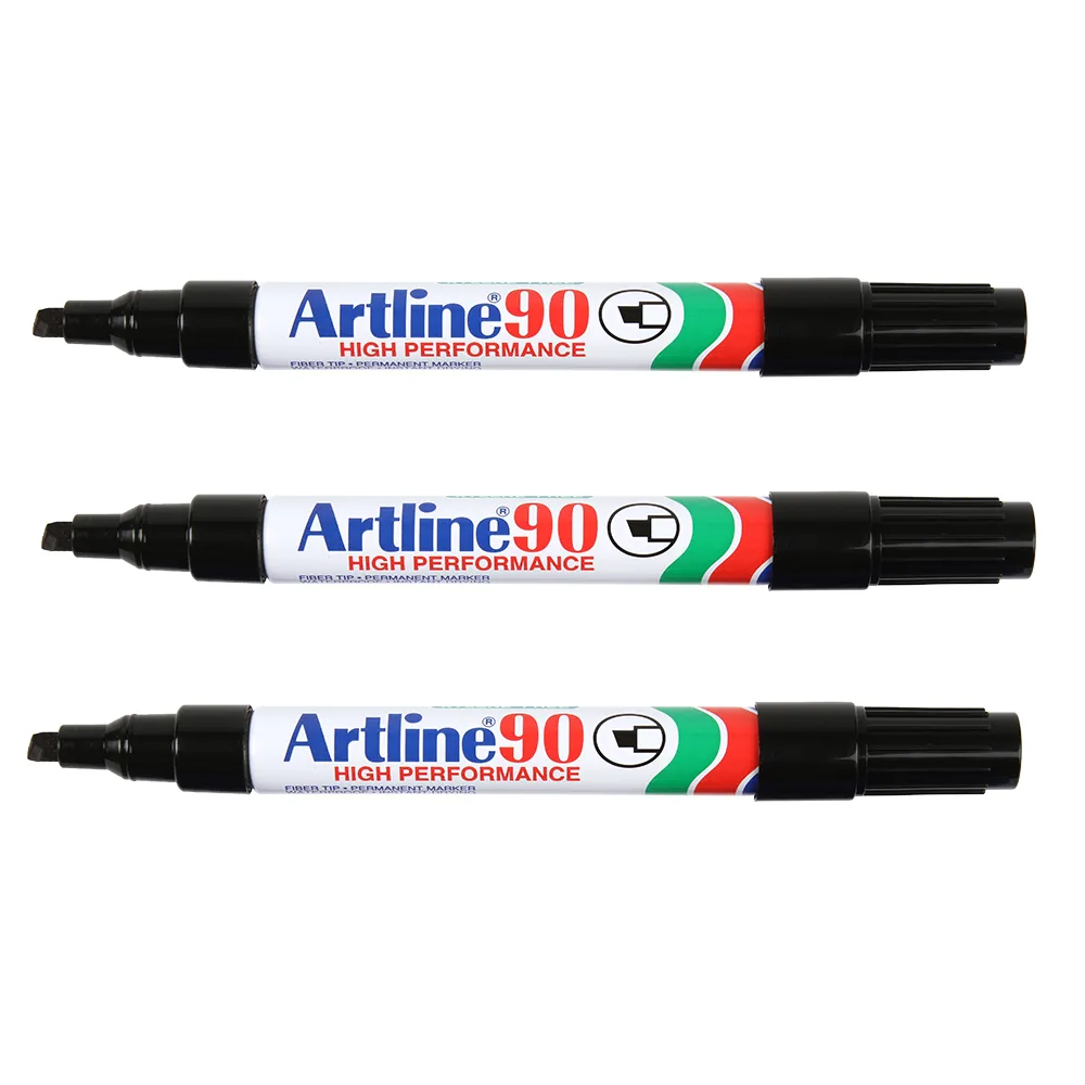 Artline EK90 Permanent Marker Chisel Tip Black - Pack of 3, Shop Today.  Get it Tomorrow!